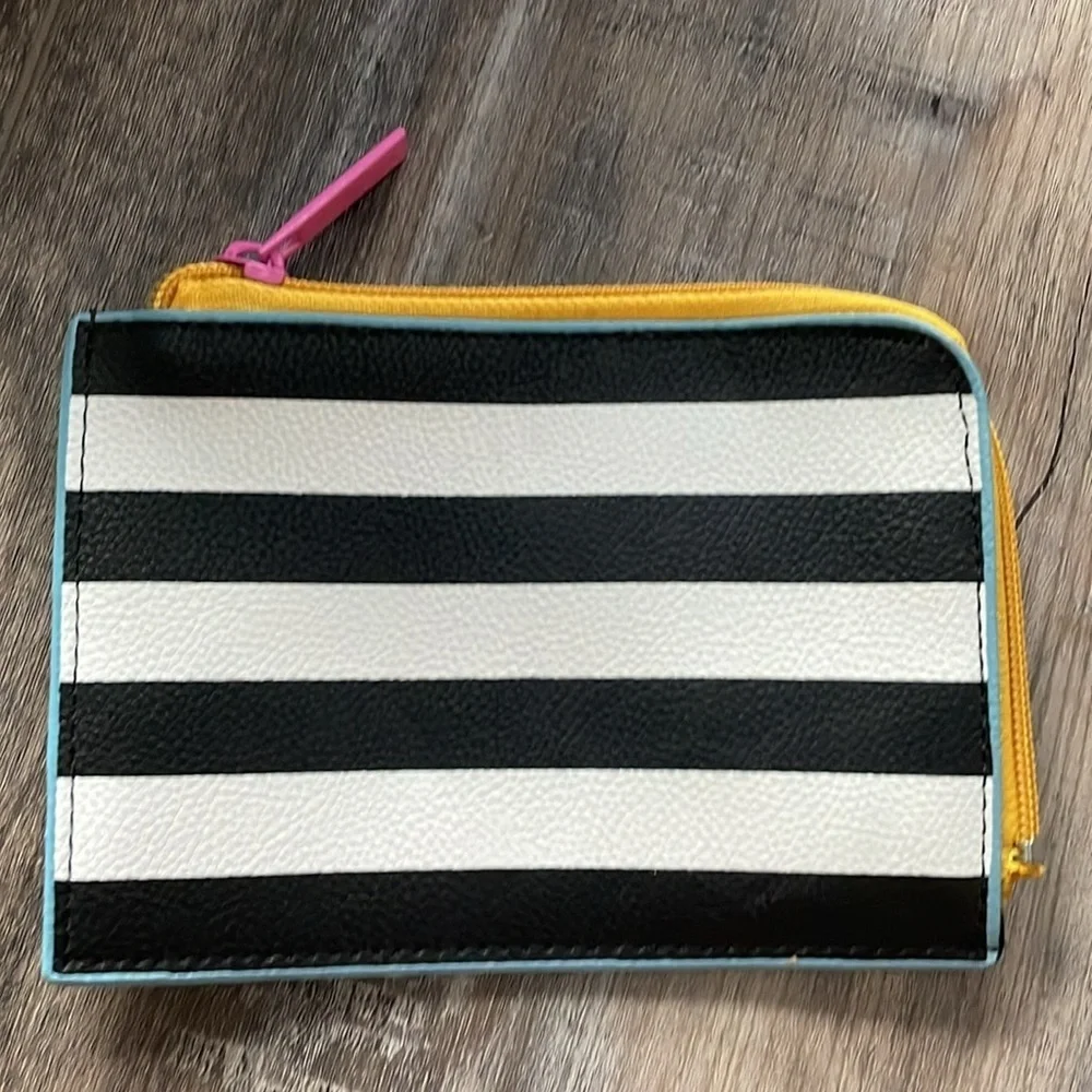 Sephora Black and White Stripe Cosmetic Pouch & Gift Card Holder Lot